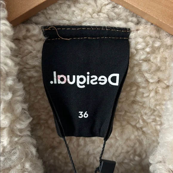 Desigual Daniela Sherpa Lined Denim & Faux Suede Patchwork Jacket EU Size 36 NWT - Picture 9 of 16